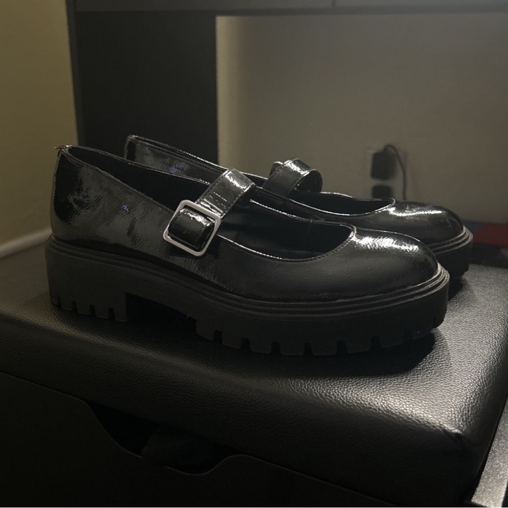 Black Mary Jane Platform Shoes